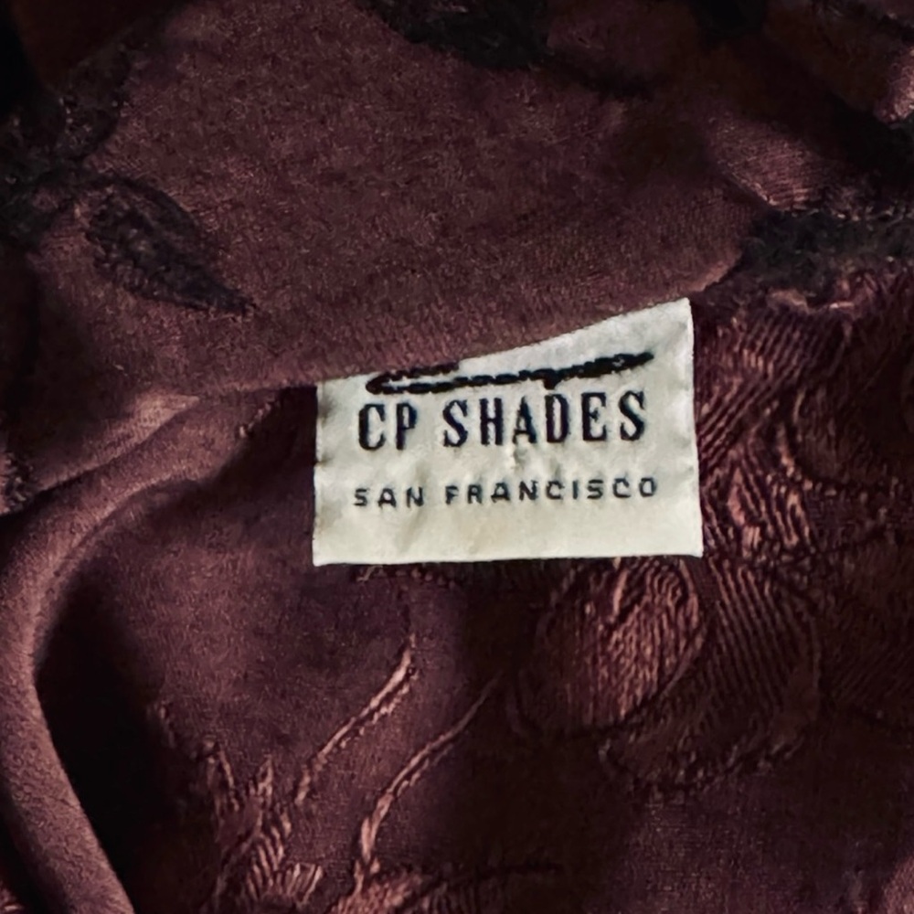 CP Shades Vintage Burgundy Floral Jacquard Button Blouse 3/4 Sleeve Oversized - Picture 8 of 10